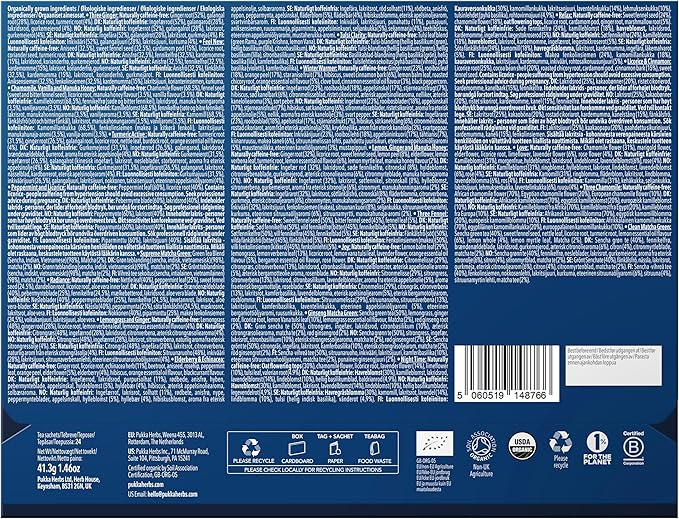 Pukka 2023 Advent Calendar Organic Tea, Herbal Tea Variety Pack, Selection of 24 Delightful Black & Green Teas and Infusions, 100% Organic - Bloomnest