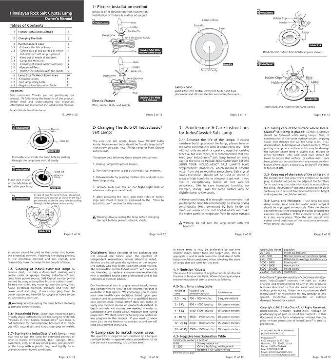 LN-04 Natural Himalayan Pink Crystal Rock Salt Lamp 6~9 lbs with Dimmer Control Switch, Quality Gift Packaging