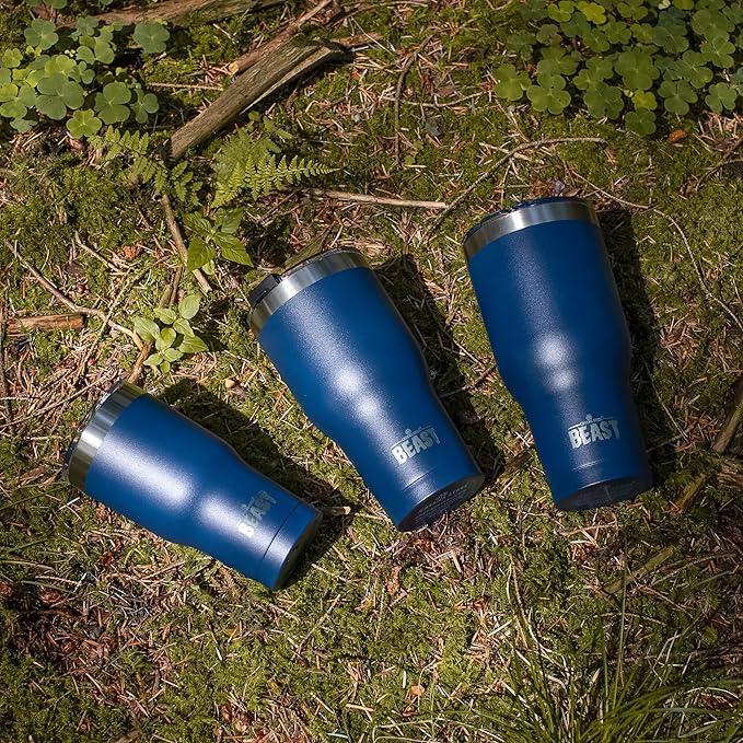 Beast 20 oz Tumbler Stainless Steel Vacuum Insulated Coffee Ice Cup Double Wall Travel Flask (Royal Blue) - Bloomnest