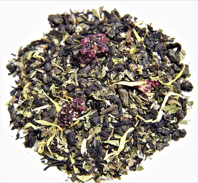 Nelson's Tea Mint Sampler Pack - 5 Variety Pack - Loose Leaf Tea Sampler - BlackberryMint 2oz, Lemon Ginger Mint 1.6 oz, MangoMint Peach 2oz, MoroccanMint 2Oz, WatermelonMint 1.6oz - Bloomnest