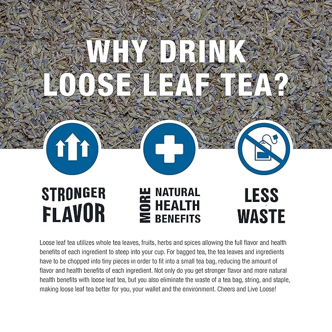 Tiesta Tea - Dried Organic Lavender Flower, Loose Leaf, Premium Non-Caffeinated Blend, Make Hot or Iced, Raw Edible Lavender Buds, Rich Flavors, 8oz Resealable Bulk Pouch - Bloomnest