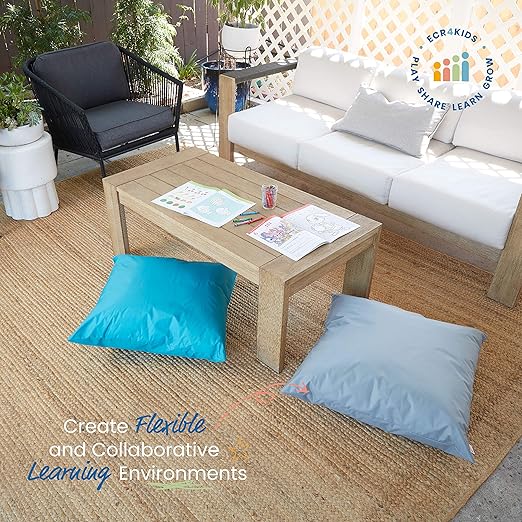 ECR4Kids Jumbo Floor Pillow, 27in, Flexible Seating, Turquoise - Bloomnest