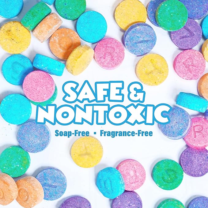 Tub Works Bath Color Tablets for Kids, 150 Count | Nontoxic & Fragrance-Free | Fizzy & Vivid Bath Color Tablets Create Fun Bath Colors | 7 Colored Water Tablets for Variety | BathBombs for Kids Bath - Bloomnest