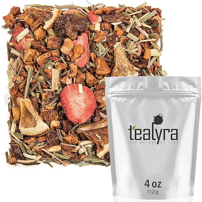 Tealyra - Lovely Lemongrass - Strawberry - Orange - Fruity Herbal Loose Leaf Tea - Hot and Iced Drink - Vitamins and Antioxidants Rich - Caffeine Free - All Natural - 112g (4-ounce) - Bloomnest