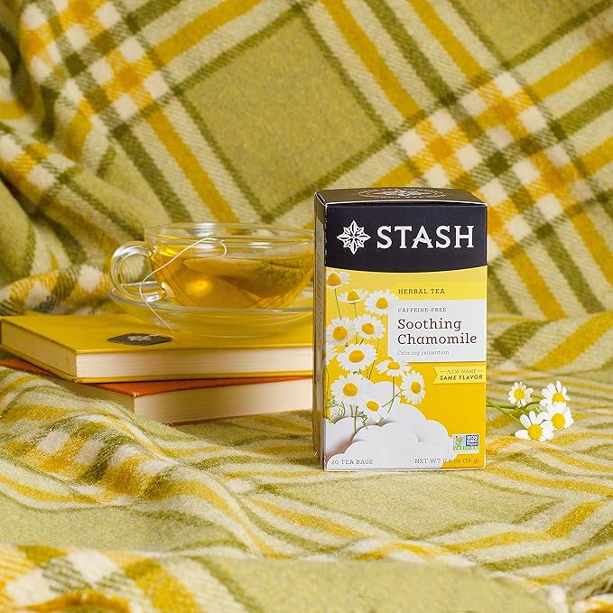 Stash Tea Chamomile Herbal Tea - Naturally Caffeine Free, Non-GMO Project Verified Premium Tea with No Artificial Ingredients, 20 Count (Pack of 6) - 120 Bags Total - Bloomnest