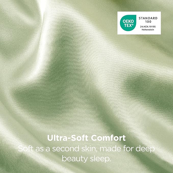 Bedsure Satin Pillowcases, Similar to Silk Pillow Cases Queen Size Set of 2, Pillow Case for Sleeping Women with Envelope Closure, Gifts for Women Men, Sage Green, 20x30 Inches, 2pcs - Bloomnest