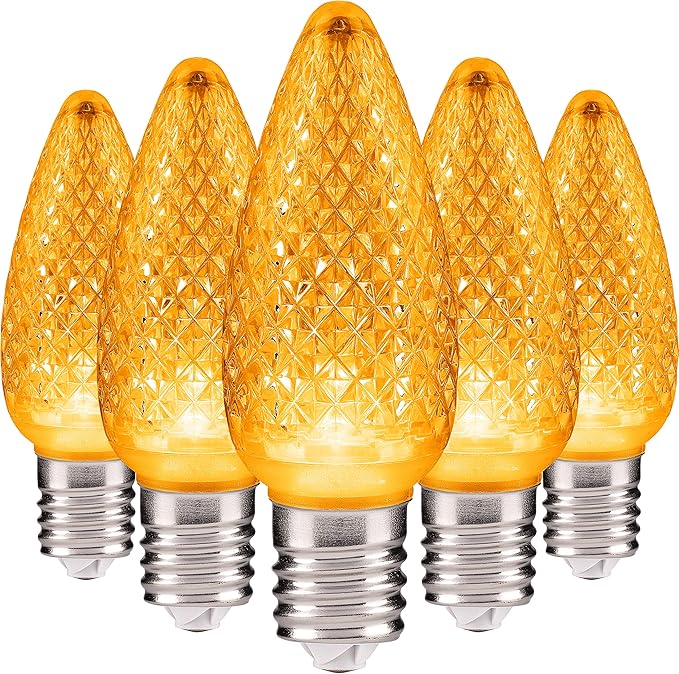 HLO Lighting Set of 500 Yellow C9 Faceted LED Christmas Light Bulbs for Indoor & Outdoor Use | Durable Replacement Bulbs - Bloomnest