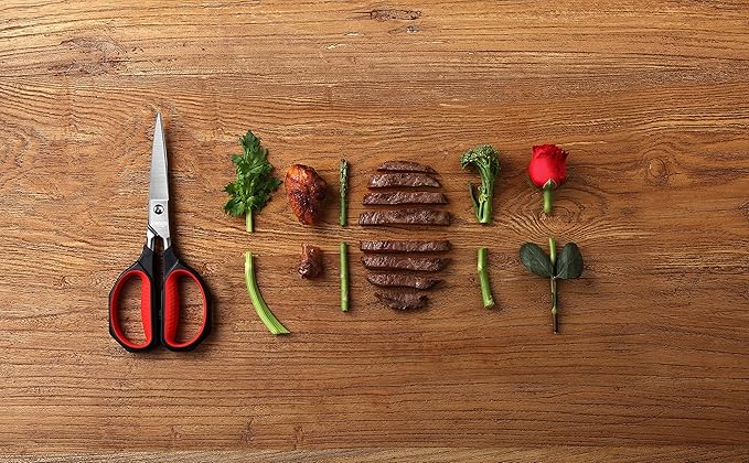 LIVINGO Kitchen Shears Heavy Duty: Cooking Scissors Dishwasher Safe Come Apart Sharp Forged Stainless Steel Blade Utility Food All Purpose for Cutting Poultry Chicken Meat Bones Vegetable, 8.5 inches - Bloomnest