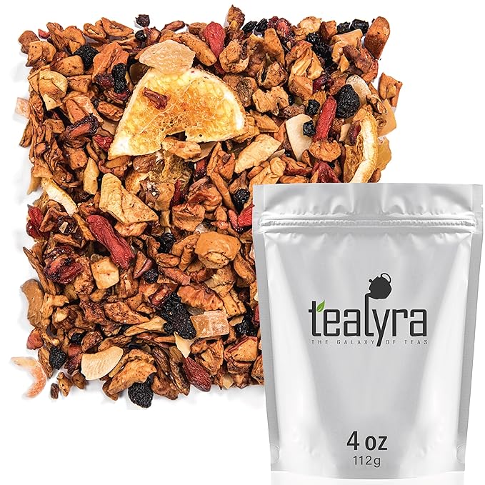Tealyra - Superfruit Mango - Goji Berries - Pineapple - Pomegranate - Fruity Herbal Loose Leaf Tea - Hot or Iced - Vitamin and Antioxidant Rich - No Caffeine - 112g (4-ounce) - Bloomnest