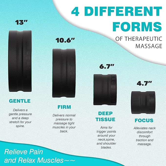 Furnhome Back Roller - Back Wheel for Deep Tissue Massage,Yoga Wheel for Back Pain & Stretching- Comfy Deep Tissue Massage Roller (4-Pack) - Bloomnest