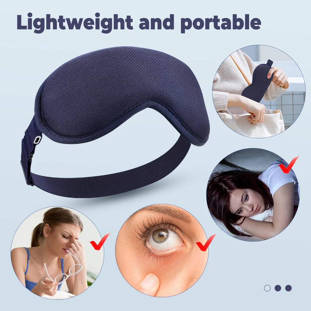 Hot Compress Electric Steam Eye Mask 3D Massage Constant Temperature Smart Timing Sleep Shading Sleeping Mask Eye Relief Bloomnest