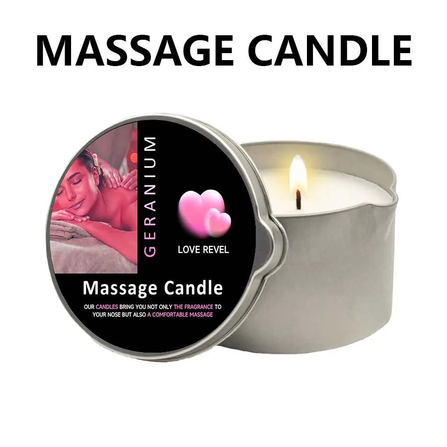 Massage Candle -Essential Oil- Six different scents , 1oz/2oz Melts into Warm Massage Oil - Sensual Massage Candle, Pour Spout