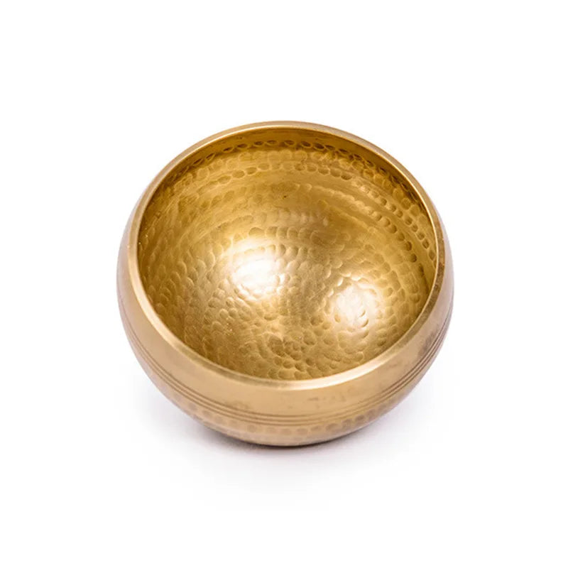 Tibetan Handmade Brass Singing Bowl, Yoga Meditation Bowl for Sound Healing Stress Relief, Buddha Mindfulness bowl Instrument Bloomnest