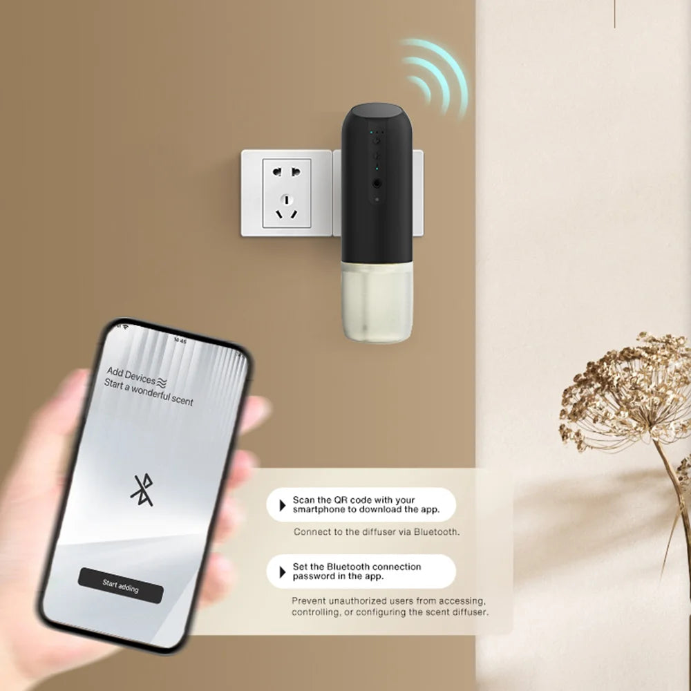 TEABLUM 100m³ Smart Automatic Air Freshener Plug in Diffuser Hotel Scent Diffuser for Home and Toilet 150ml Fragrance Diffuser Bloomnest