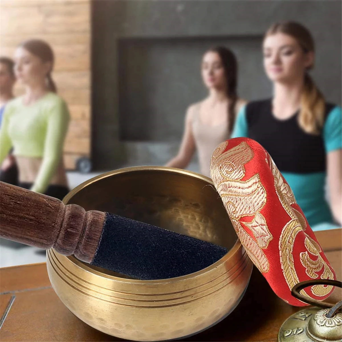 Tibetan Singing Bowl Set Sound Bowl Meditation Bowl Unique Gift Helpful for Meditation Yoga Stress Relief Bloomnest