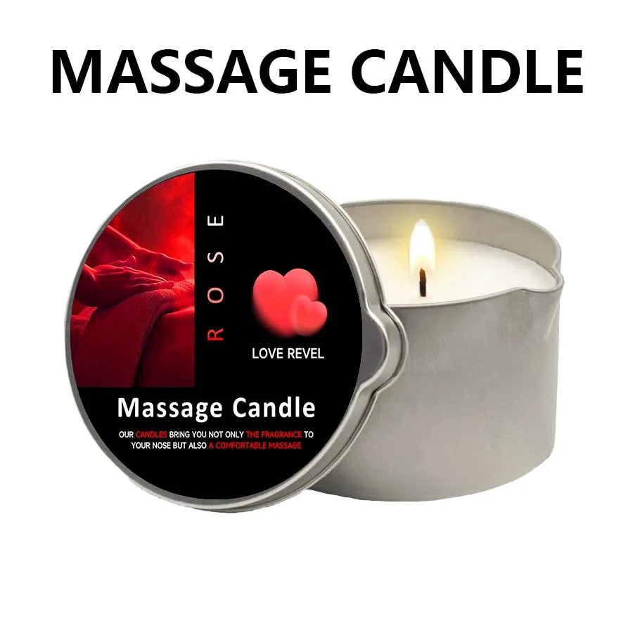 Massage Candle -Essential Oil- Six different scents , 1oz/2oz Melts into Warm Massage Oil - Sensual Massage Candle, Pour Spout