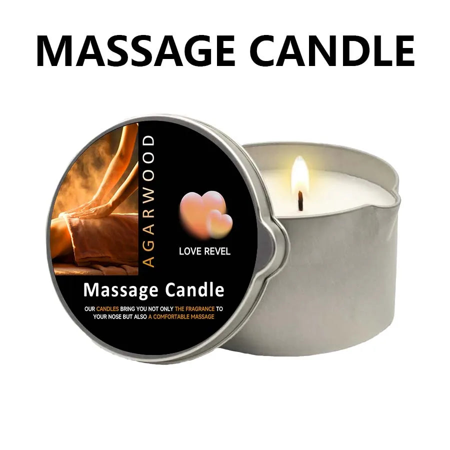 Massage Candle -Essential Oil- Six different scents , 1oz/2oz Melts into Warm Massage Oil - Sensual Massage Candle, Pour Spout