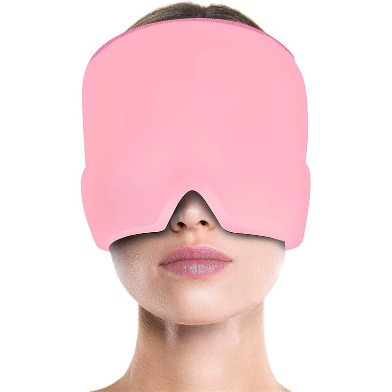 "Gel Ice Headache & Migraine Relief Hat, Cold Compress Therapy Cap, Ice Head Wrap & Eye Mask for Pain Relief Bloomnest