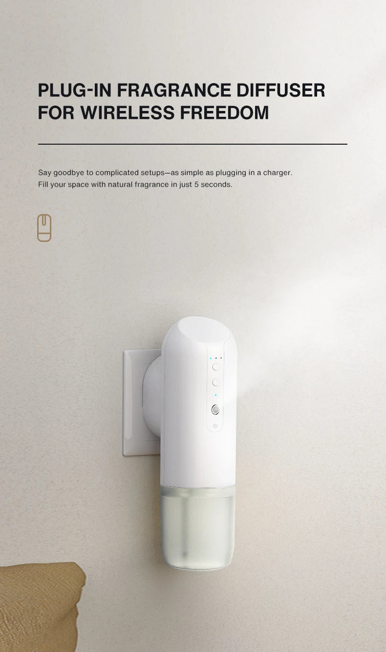 TEABLUM 100m³ Smart Automatic Air Freshener Plug in Diffuser Hotel Scent Diffuser for Home and Toilet 150ml Fragrance Diffuser Bloomnest