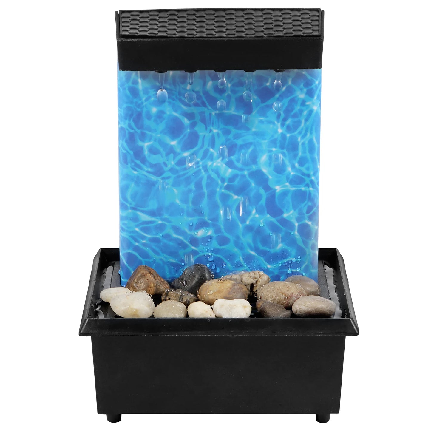 Tabletop Fountain with Light Battery/USB Operated Mini Indoor Water Fountain Feature Zen Meditation Fountain Decor Sound