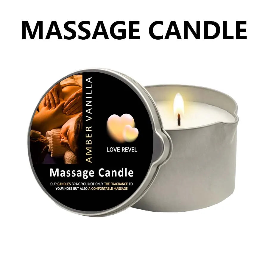 Massage Candle -Essential Oil- Six different scents , 1oz/2oz Melts into Warm Massage Oil - Sensual Massage Candle, Pour Spout