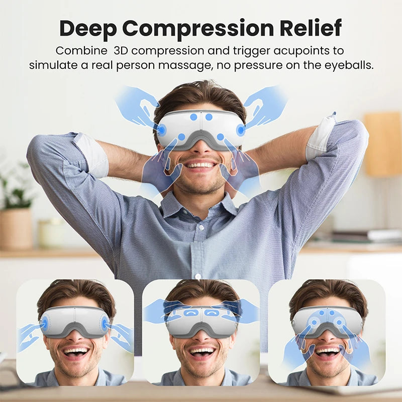 Eye Massager with Heat, Bluetooth Eye Mask for Migraine Relief, Eye Care Gift to Reduce Strain & Dry Eyes, Sleep Aid Relaxation Bloomnest